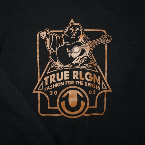 Medium Black True Religion Buddha Logo Graphic Crewneck - Picture 2 of 3